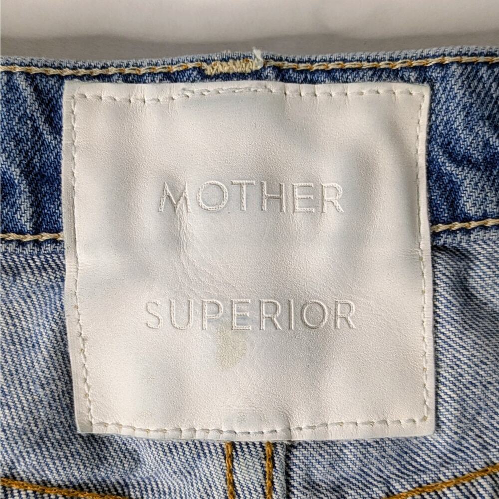 MOTHER Superior Tomcat Roller Jeans 26 Blue High Rise Wide Leg Button Fly Cotton - Picture 14 of 16